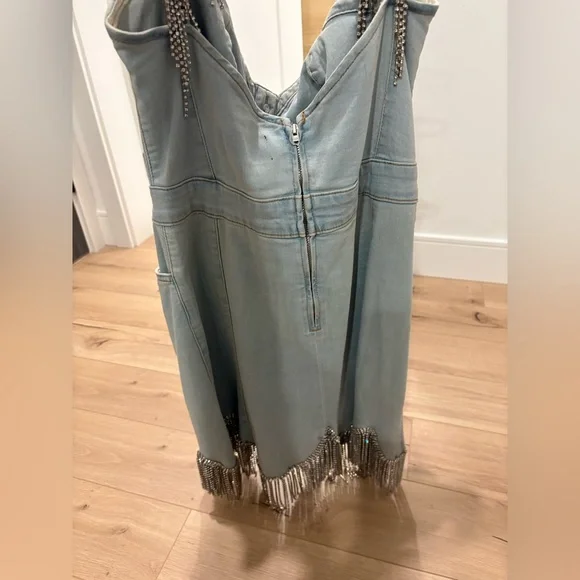 Denim Rhinestone Dress - Picture 5 of 6
